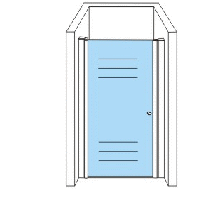 Porte de douche pivotante pour niche Aloni – 80 × 190 cm – Chrome, verre transparent
