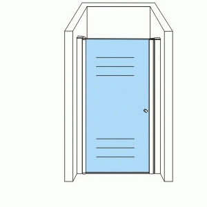 Porte de douche pivotante pour niche Aloni – 80 × 190 cm – Chrome, verre transparent