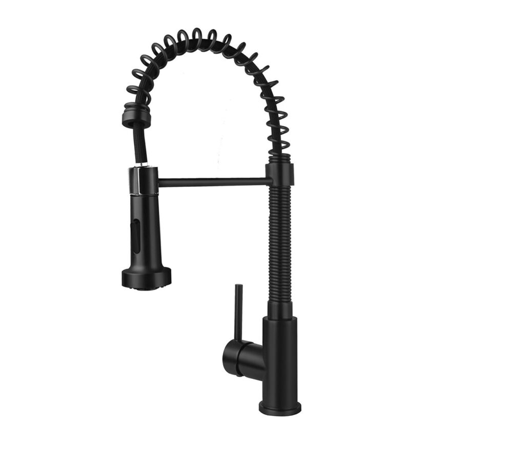 Mitigeur de cuisine Aloni avec douchette extractible – noir mat
