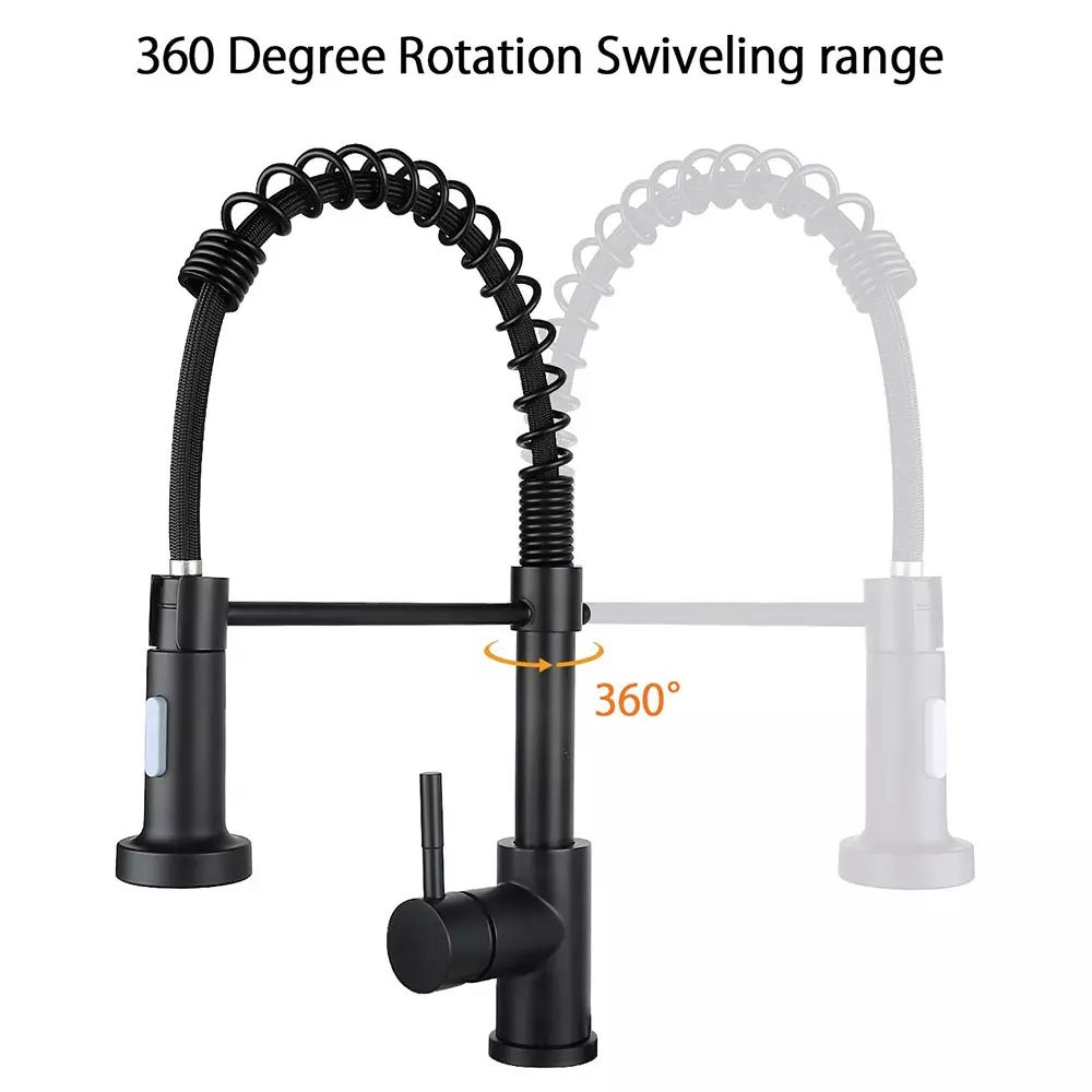 Mitigeur de cuisine Aloni avec douchette extractible – noir mat