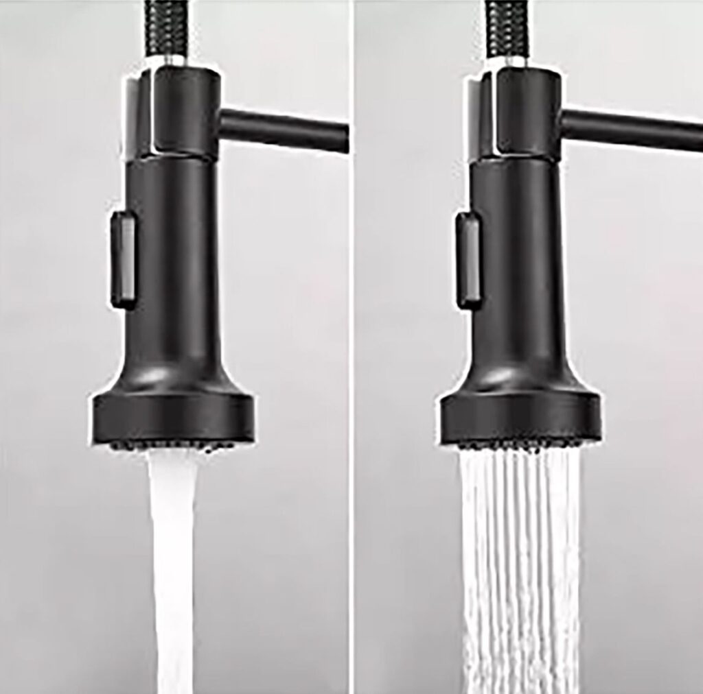 Mitigeur de cuisine Aloni avec douchette extractible – noir mat