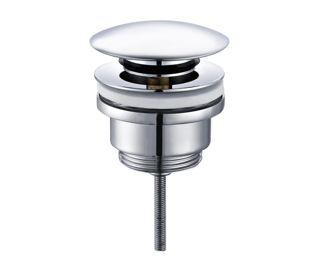 Bonde push-up 5/4" avec trop-plein – chrome