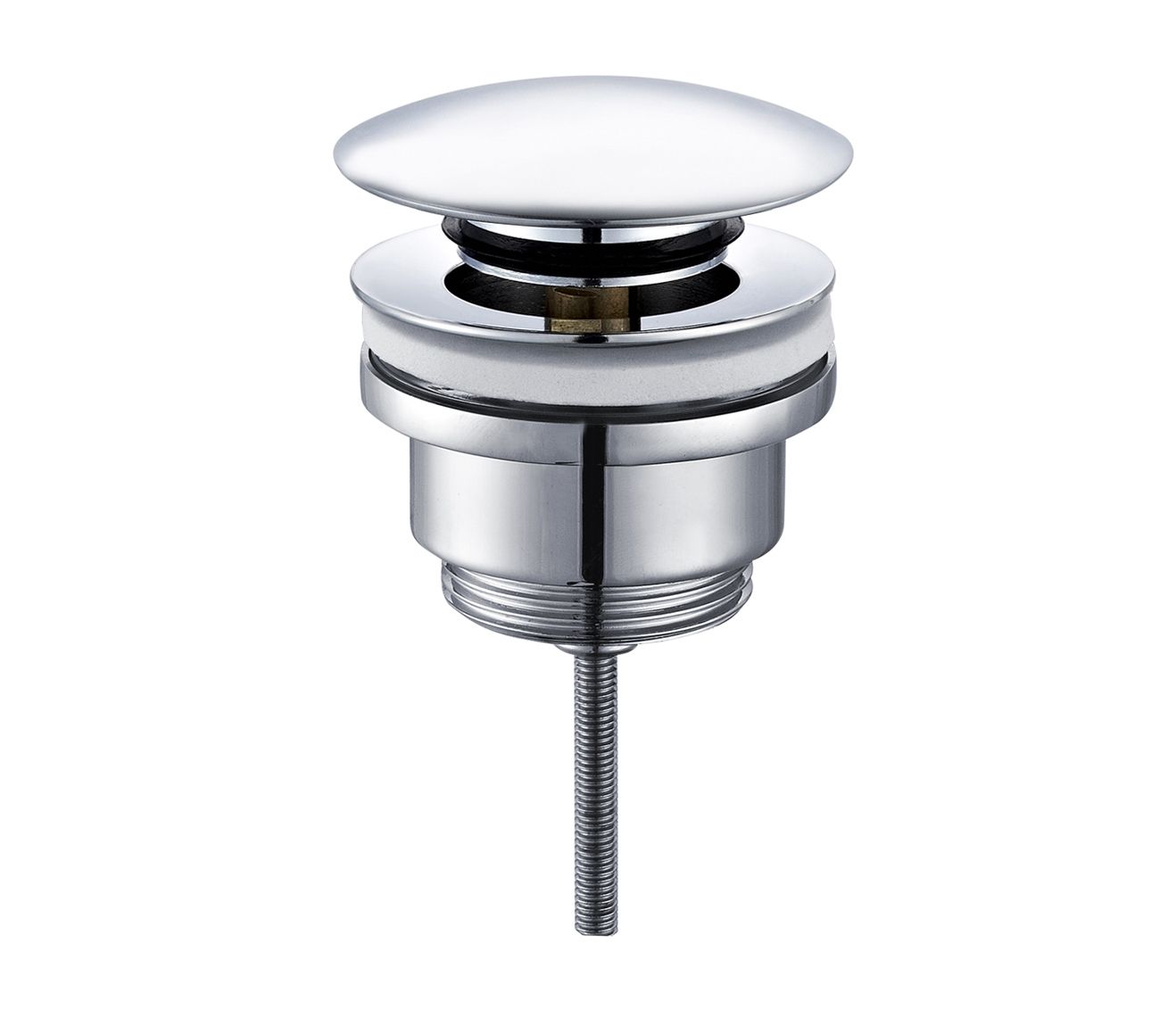 Bonde push-up 5/4" avec trop-plein – chrome