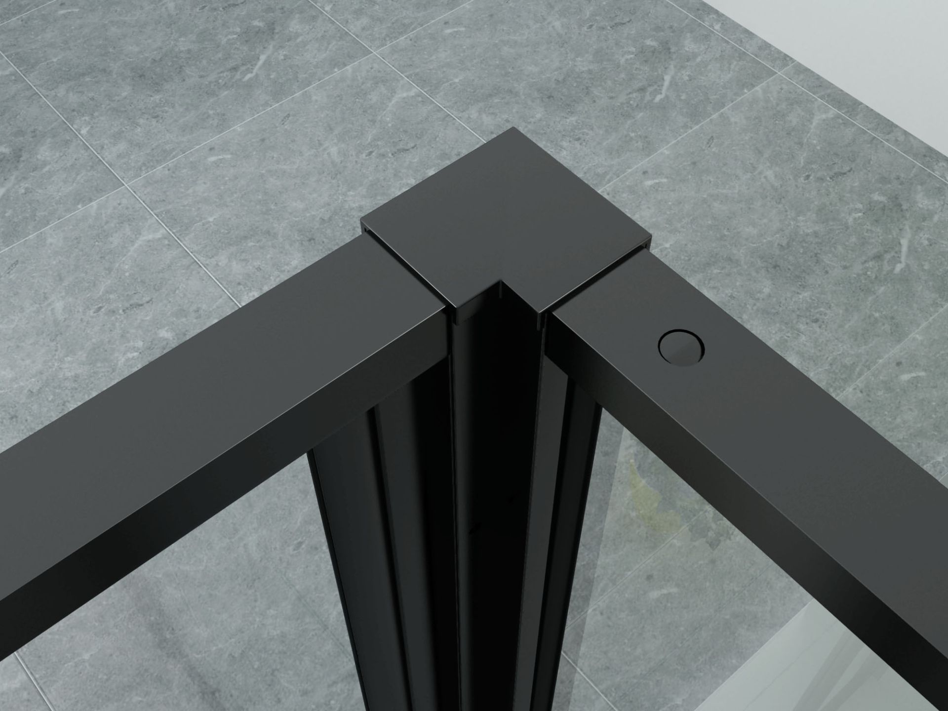 Cabine de douche porte pivotante + paroi latérale Aloni – 80 × 120 cm – Noir, verre transparent