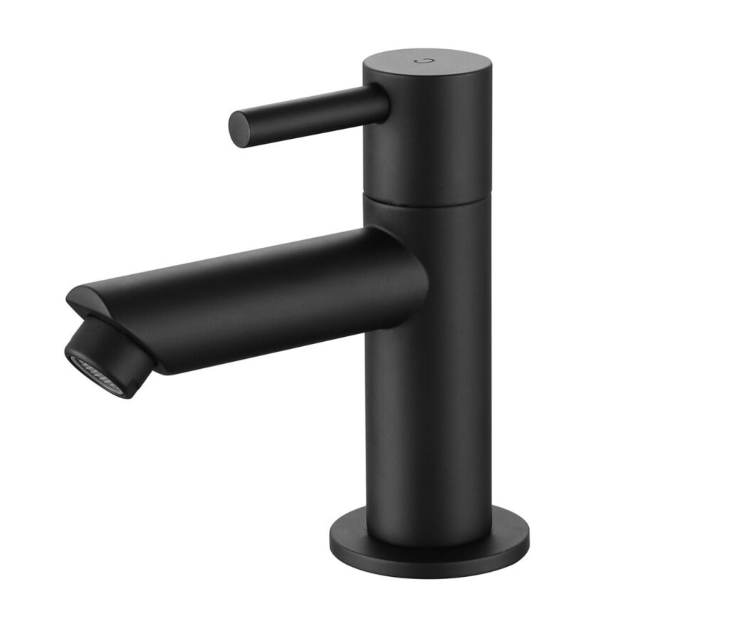 Robinet d'eau froide 1/2" en laiton – noir mat