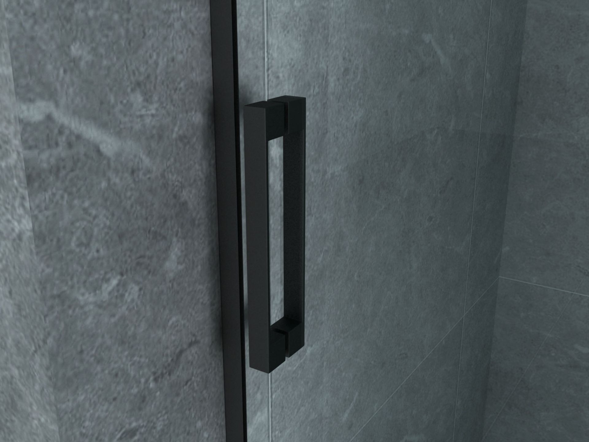 Cabine de douche porte coulissante + paroi latérale Aloni – 90 × 160 cm – Noir, verre transparent