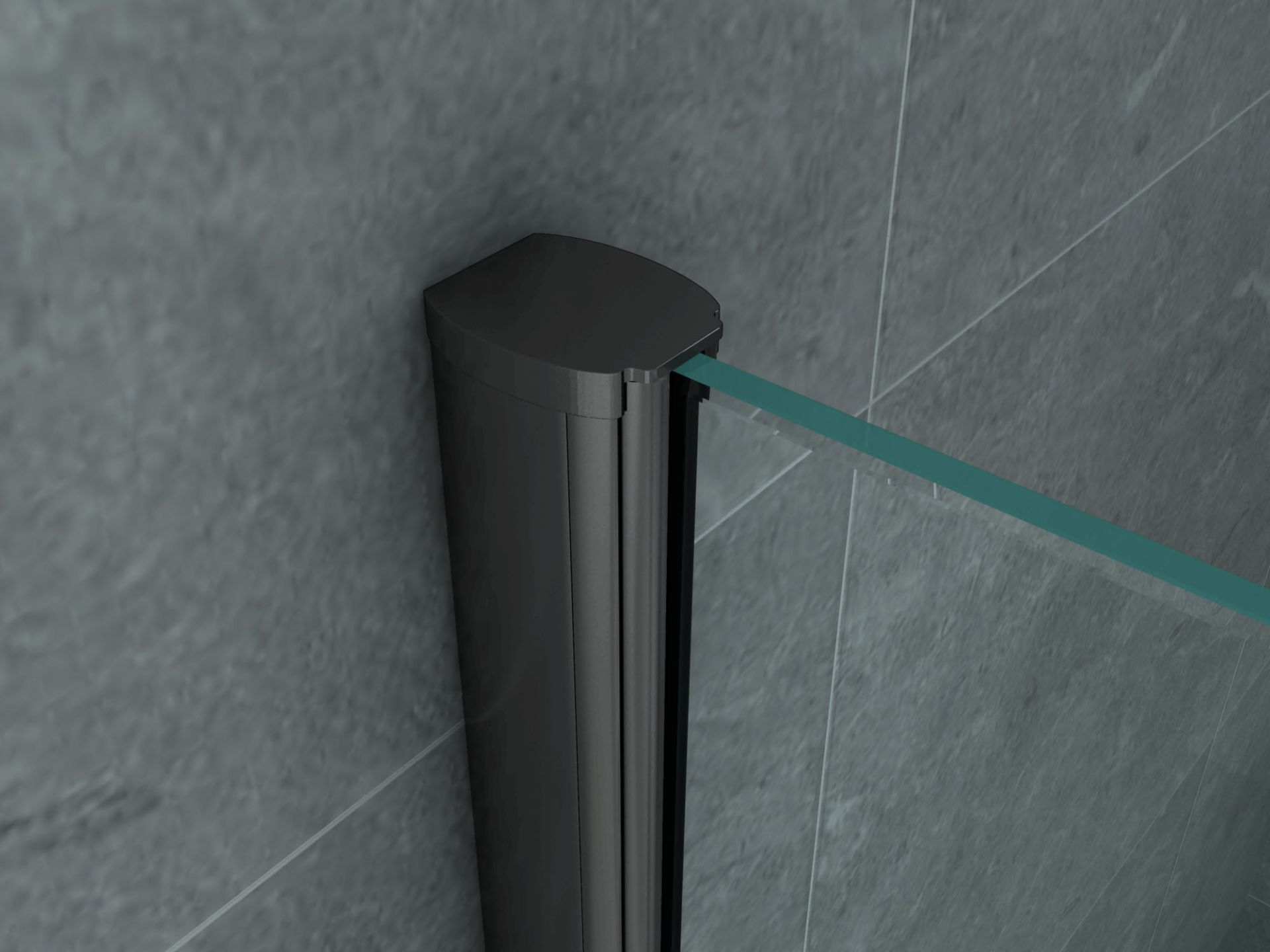 Cabine de douche porte coulissante + paroi latérale Aloni – 90 × 160 cm – Noir, verre transparent