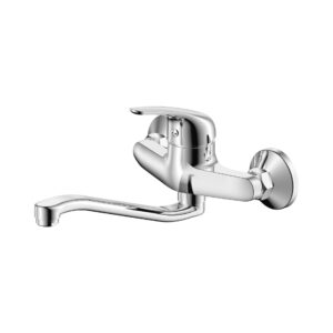 Mitigeur de cuisine Pure mural – bec pivotant allongé – chrome
