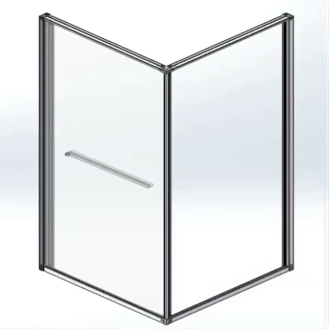 Cabine de douche Inslide porte coulissante intérieure Aloni – 90 × 90 cm – Noir mat, verre fumé