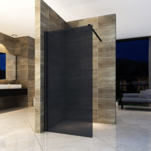 ALONI DOUCHE À L’ITALIENNE - 1200X2000MM - NOIR MAT -VERRE GRIS FUMÉ