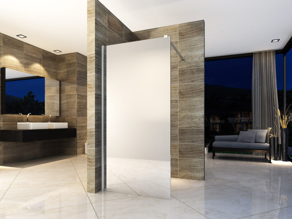 ALONI DOUCHE À L’ITALIENNE - 800X2000MM - CHROME-VERRE MIROIR