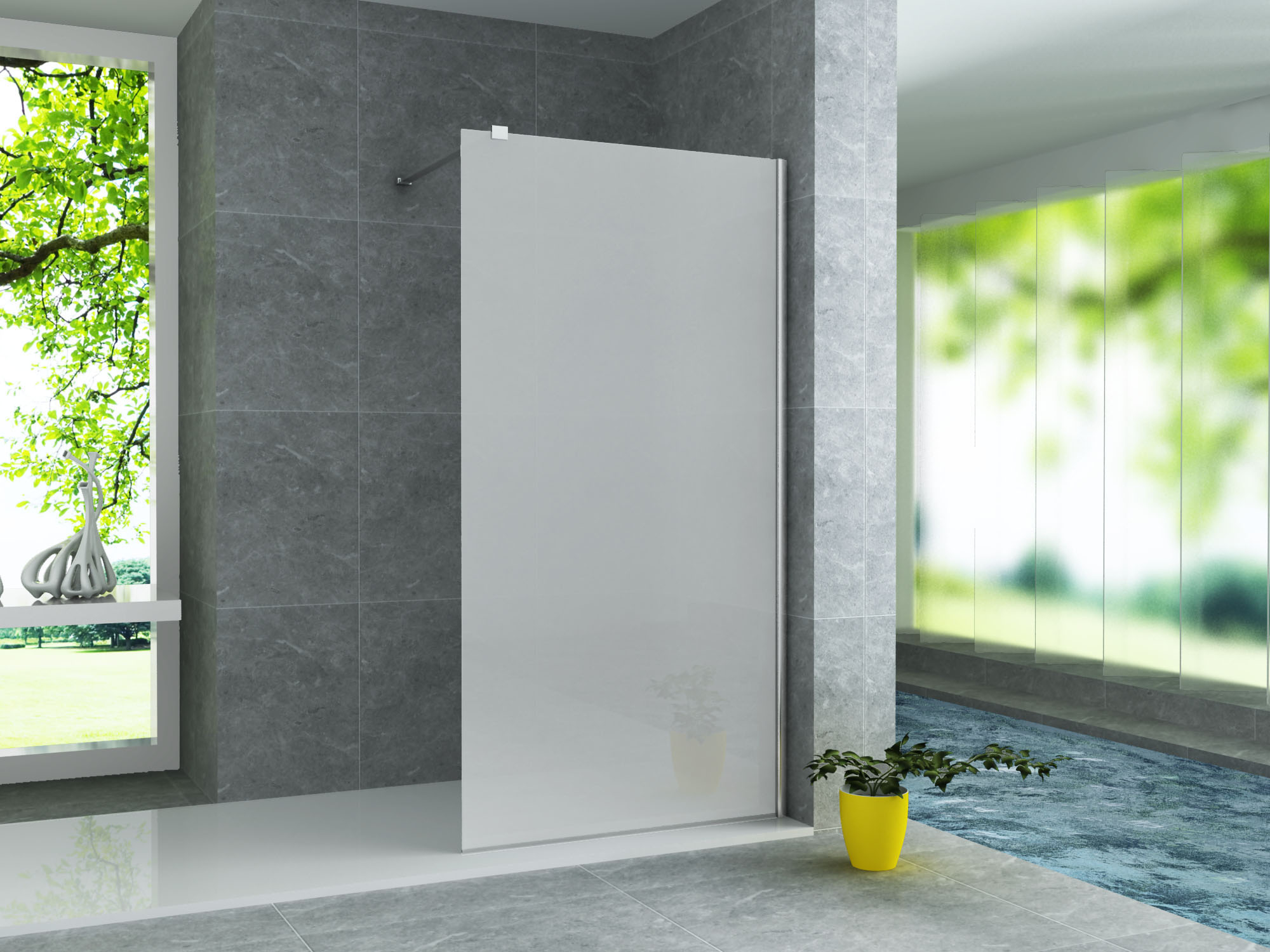 ALONI DOUCHE À L’ITALIENNE - 800X2000MM - CHROME-VERRE SATINÉ