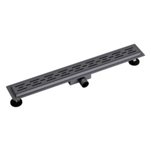 Caniveau de douche Aloni avec grille – 80 × 11 cm – Gunmetal brossé, acier inoxydable