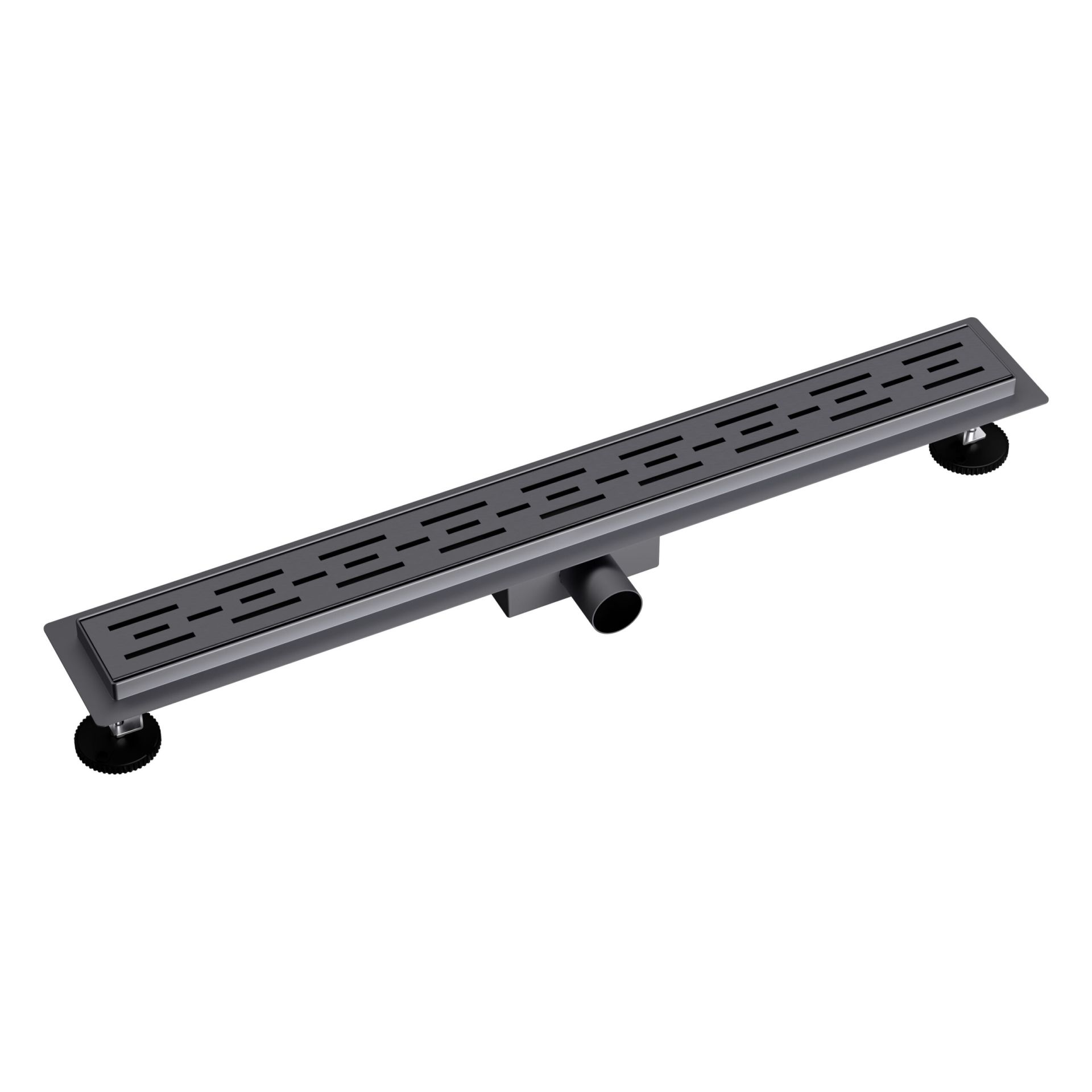 Caniveau de douche Aloni avec grille – 60 × 11 cm – Gunmetal brossé, acier inoxydable
