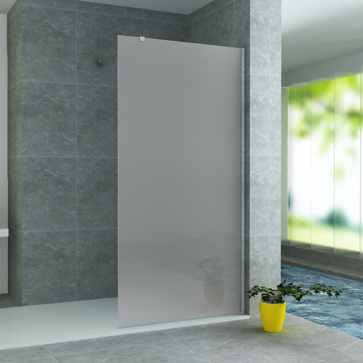 ALONI PAROI EN VERRE POUR DOUCHE À L’ITALIENNE - 1000X2000MM - VERRE SATINÉ