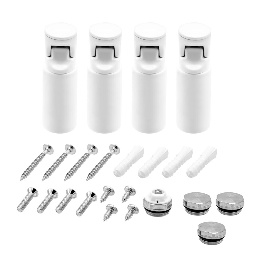 Kit de montage sèche-serviettes (lot de 4) – blanc