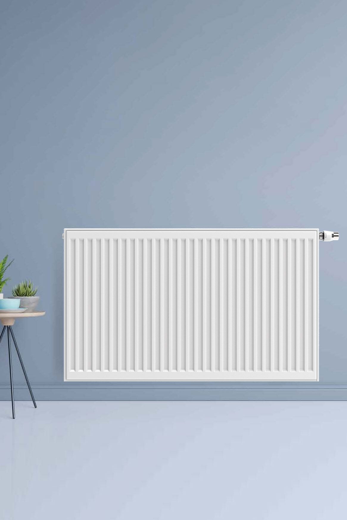 Radiateur panneau T33 Stelrad Novello – 500 × 1000 mm – 2 056 W – 8 raccordements – blanc