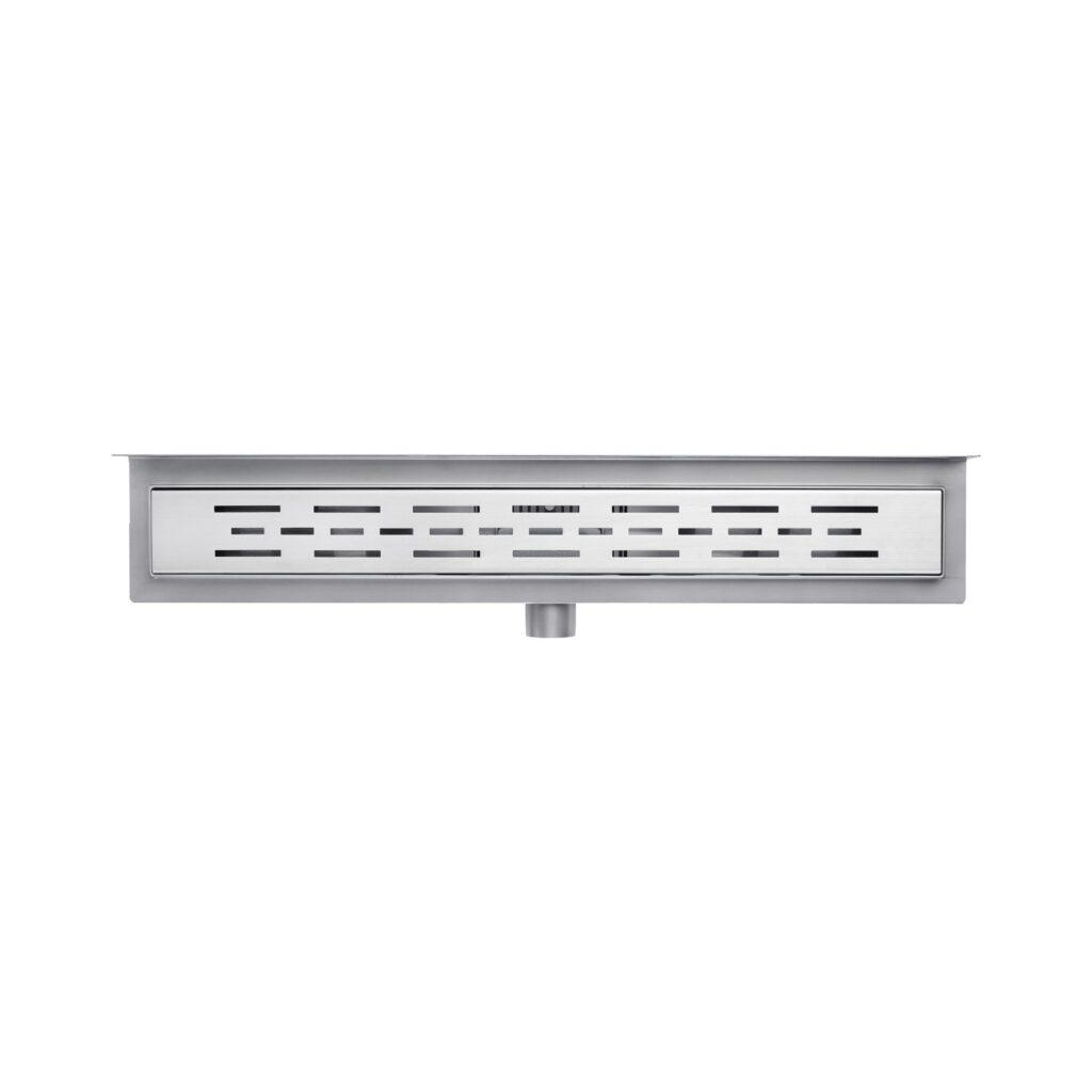 Caniveau de douche Aloni à bride murale avec grille – 70 × 11 cm – Inox brossé, acier inoxydable