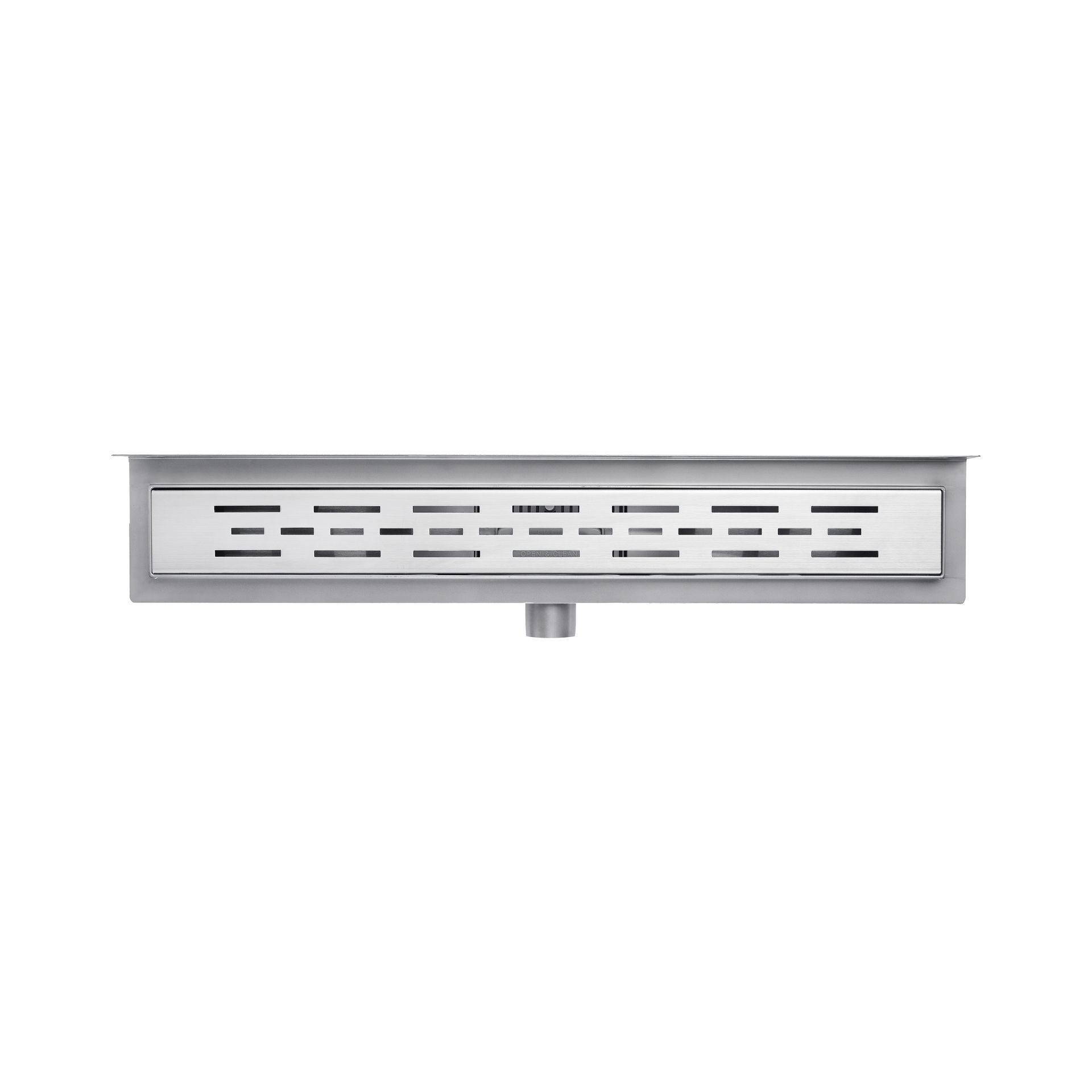 Caniveau de douche Aloni à bride murale avec grille – 90 × 11 cm – Inox brossé, acier inoxydable