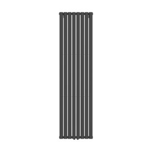 Radiateur vertical Verti Oval double (2×8 éléments) – 1800 × 480 mm – 1 640 W – noir mat