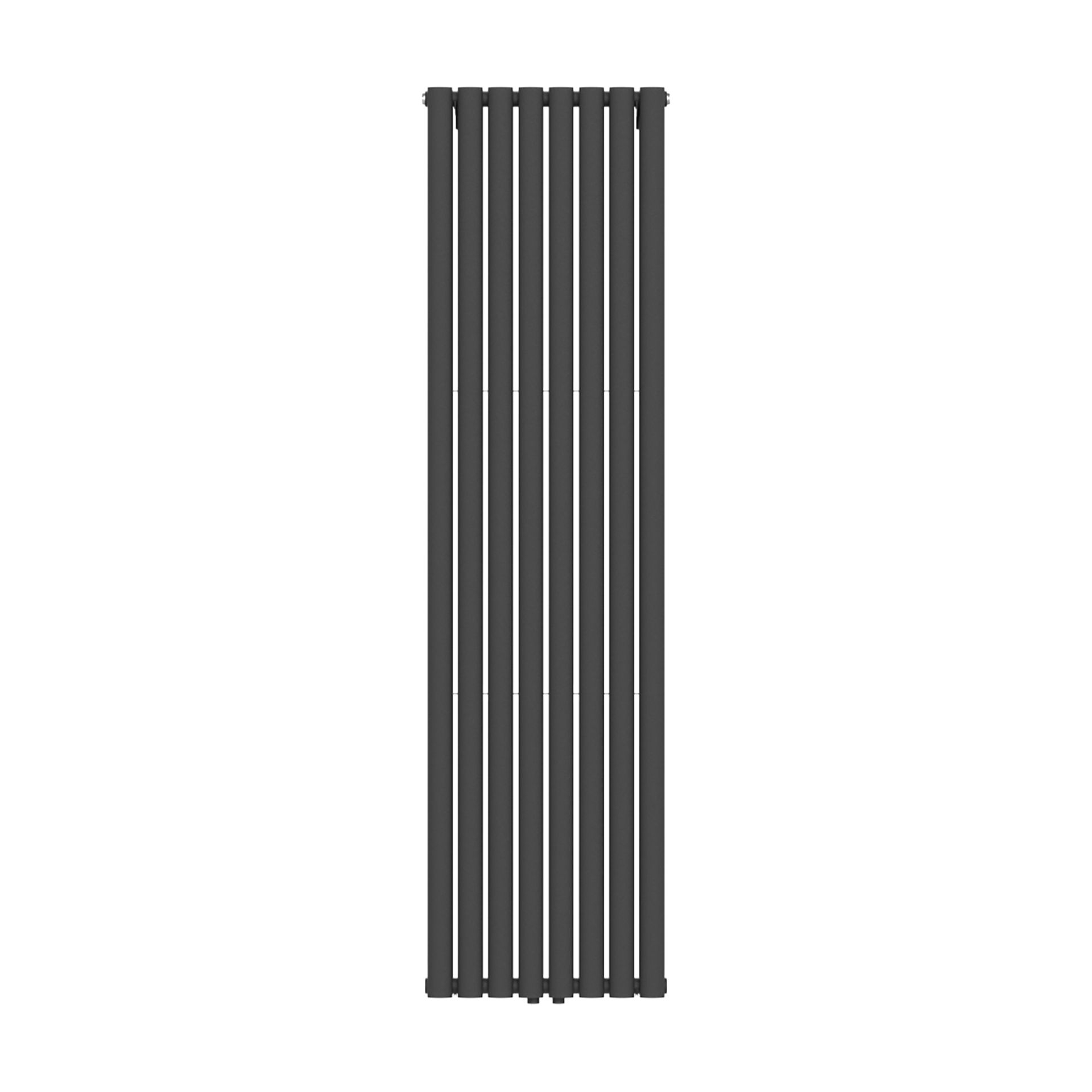 Radiateur vertical Verti Oval double (2×8 éléments) – 1800 × 480 mm – 1 640 W – noir mat