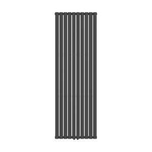 Radiateur vertical Verti Oval double (2×10 éléments) – 1800 × 600 mm – 2 050 W – noir mat