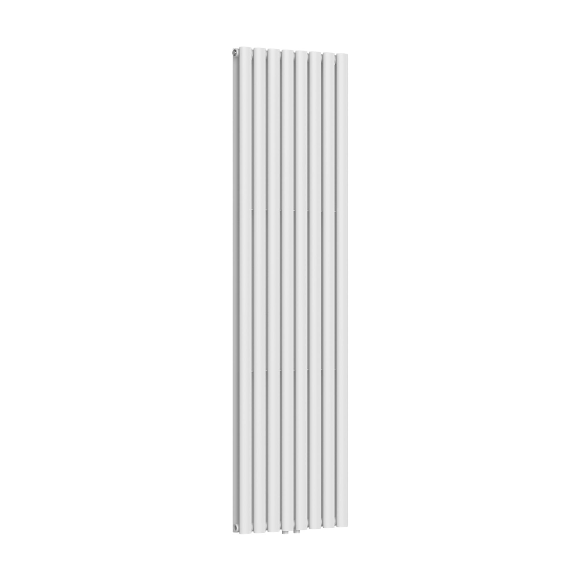 Radiateur vertical Verti Oval double (2×8 éléments) – 1800 × 480 mm – 1 640 W – blanc