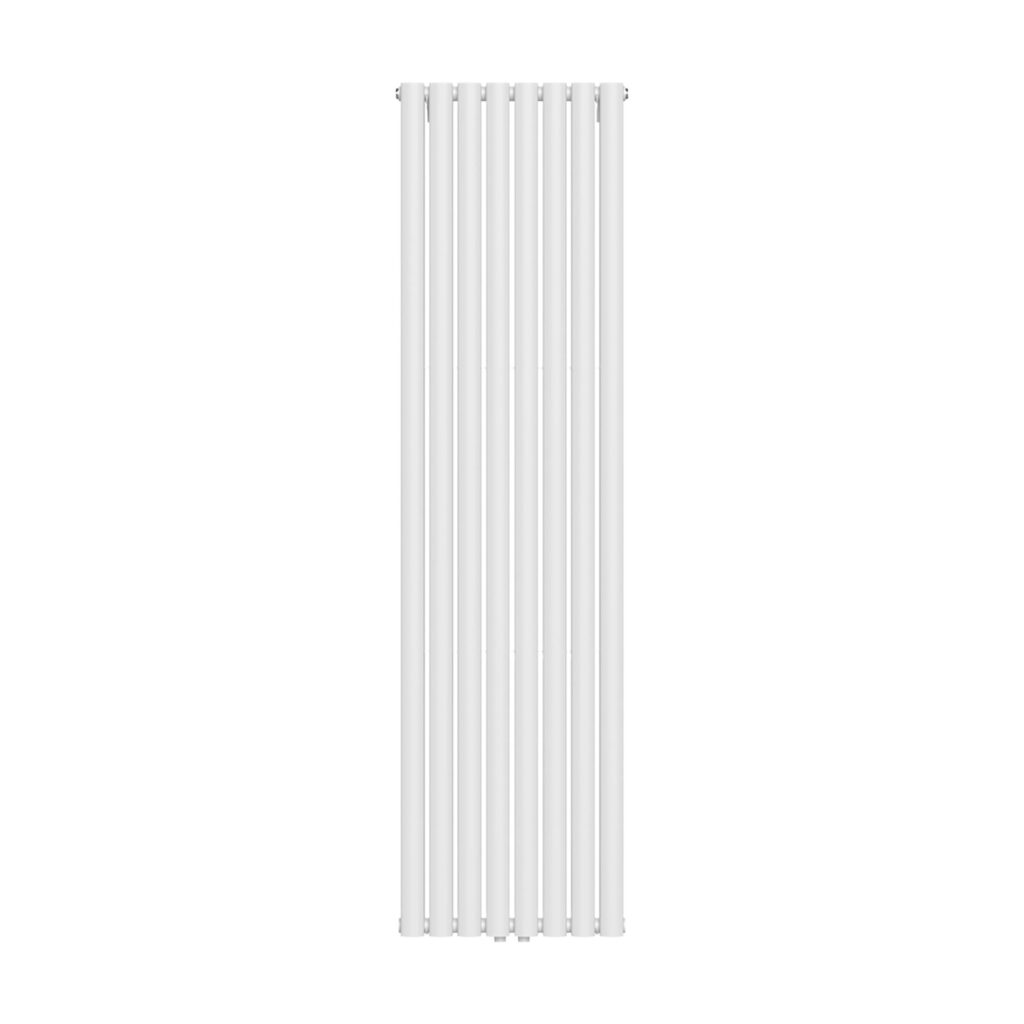 Radiateur vertical Verti Oval double (2×8 éléments) – 1800 × 480 mm – 1 640 W – blanc