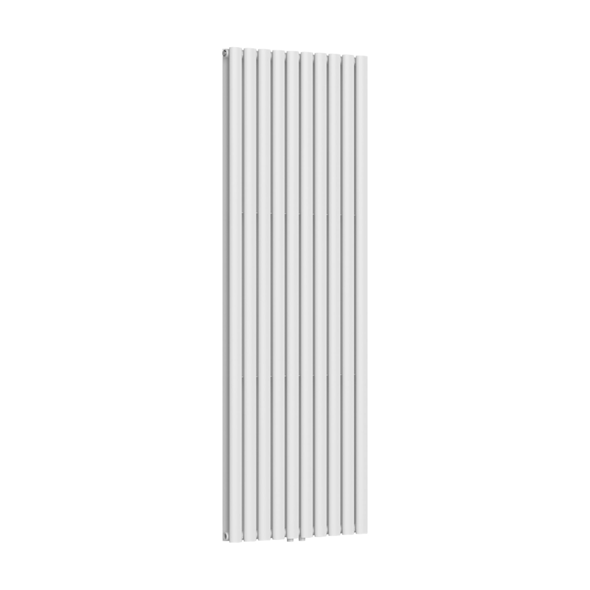 Radiateur vertical Verti Oval double (2×10 éléments) – 1800 × 600 mm – 2 050 W – blanc brillant