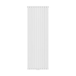 Radiateur vertical Verti Oval double (2×10 éléments) – 1800 × 600 mm – 2 050 W – blanc brillant