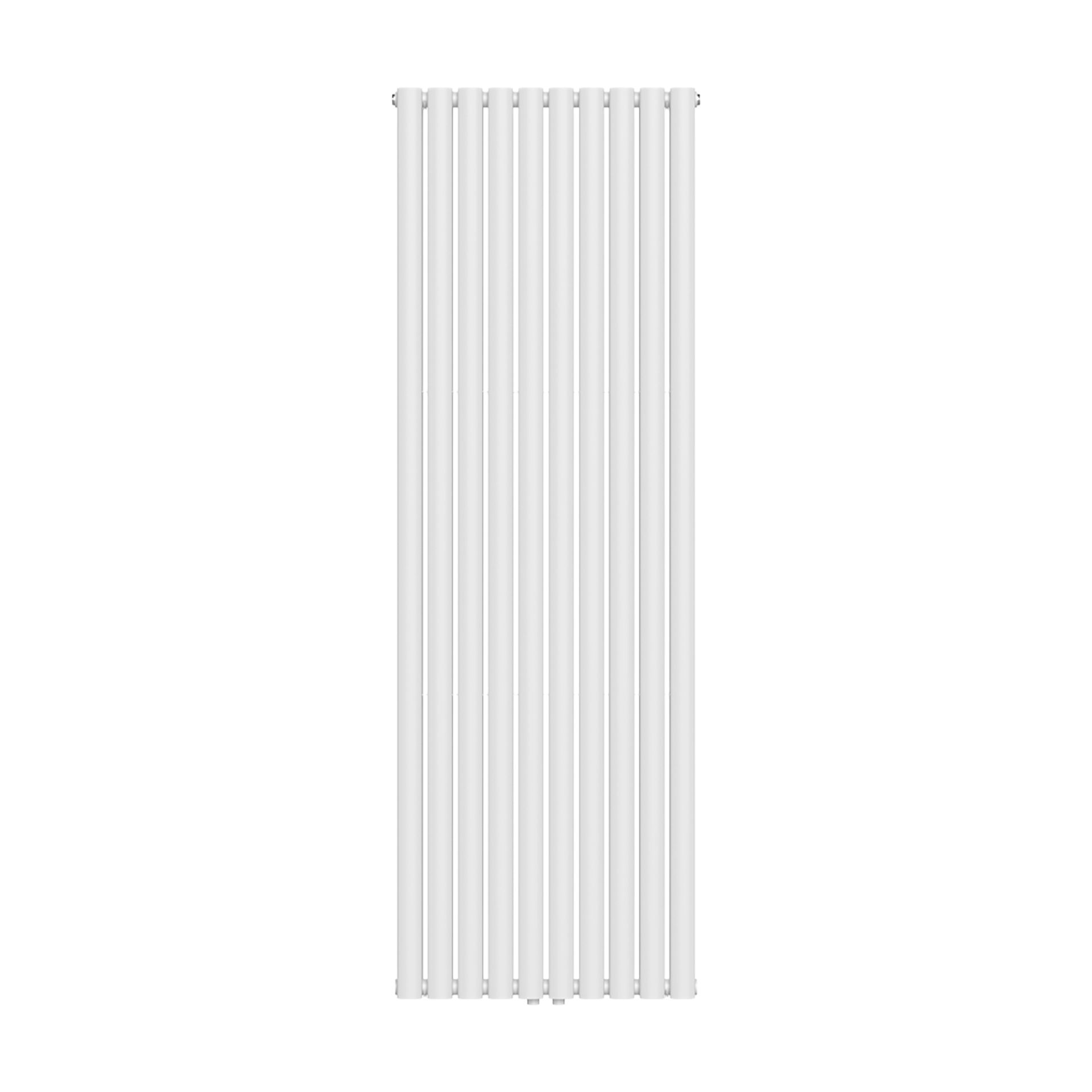 Radiateur vertical Verti Oval double (2×10 éléments) – 1800 × 600 mm – 2 050 W – blanc brillant