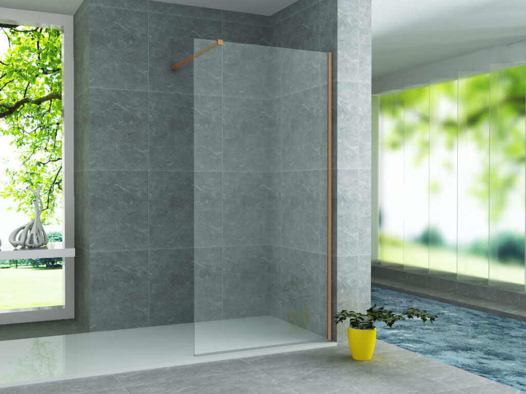 ALONI PROFIL MURAL POUR PAROI DE DOUCHE - 200 CM - BRUN BRONZÉ