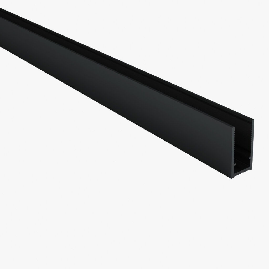 ALONI PROFIL MURAL POUR PAROI DE DOUCHE - 200 CM - NOIR MAT