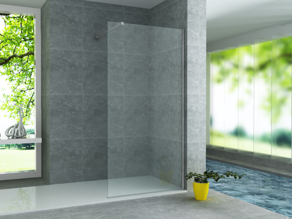 ALONI PROFIL MURAL POUR PAROI DE DOUCHE - 200 CM - ACIER INOX BROSSÉ