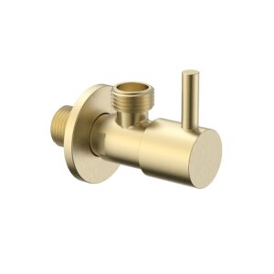 Robinet d’arrêt d’angle Uniforma – 1/2" x 3/8" – or brossé (PVD)