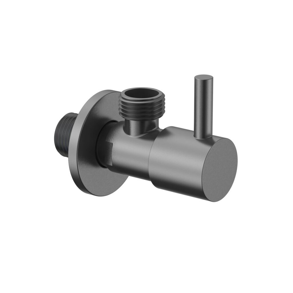 Robinet d’arrêt d’angle Uniforma – 1/2" x 3/8" – gunmetal (PVD)