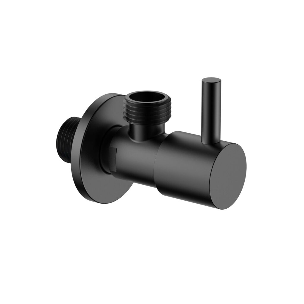 Robinet d’arrêt d’angle Uniforma – 1/2" x 3/8" – noir mat (PVD)
