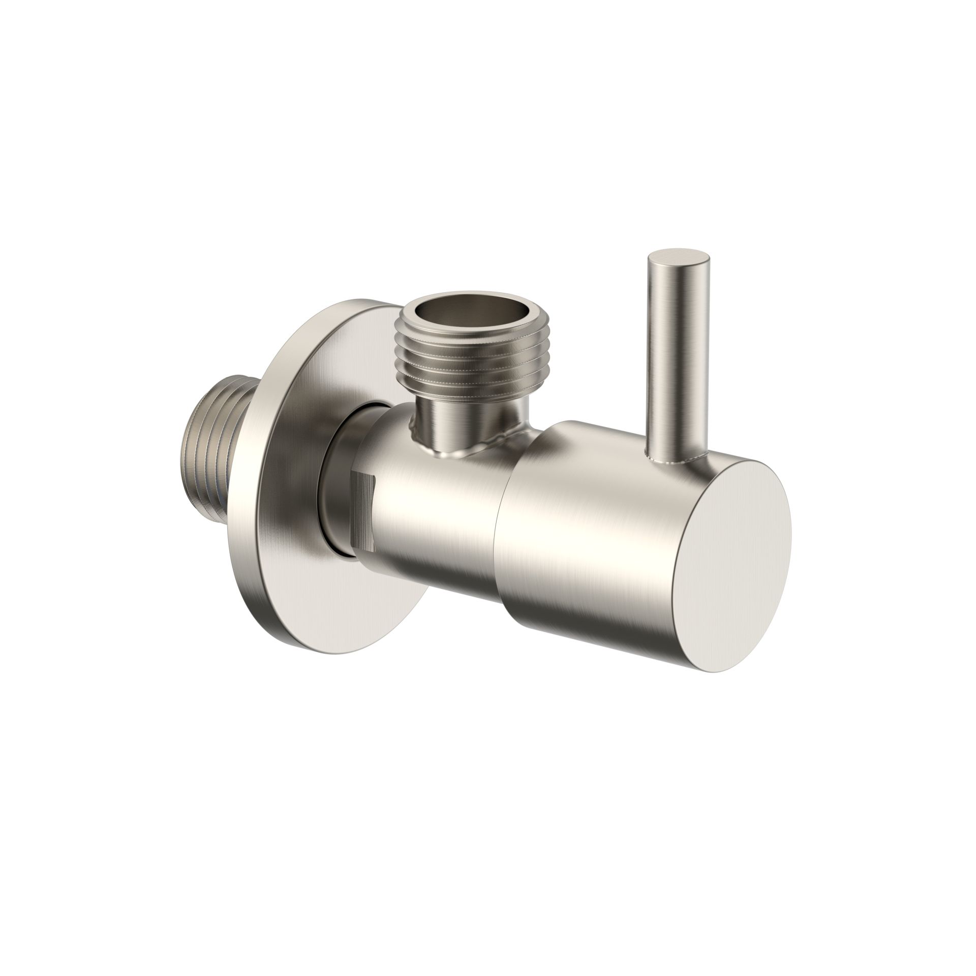 Robinet d’arrêt d’angle Uniforma – 1/2" x 3/8" – acier inox brossé