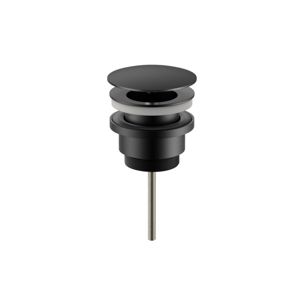 Bouchon de vidage Uniforma – toujours ouvert – noir mat (PVD)