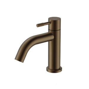 Robinet d'eau froide Stria – poignée striée – sans bonde – brun bronzé (PVD)