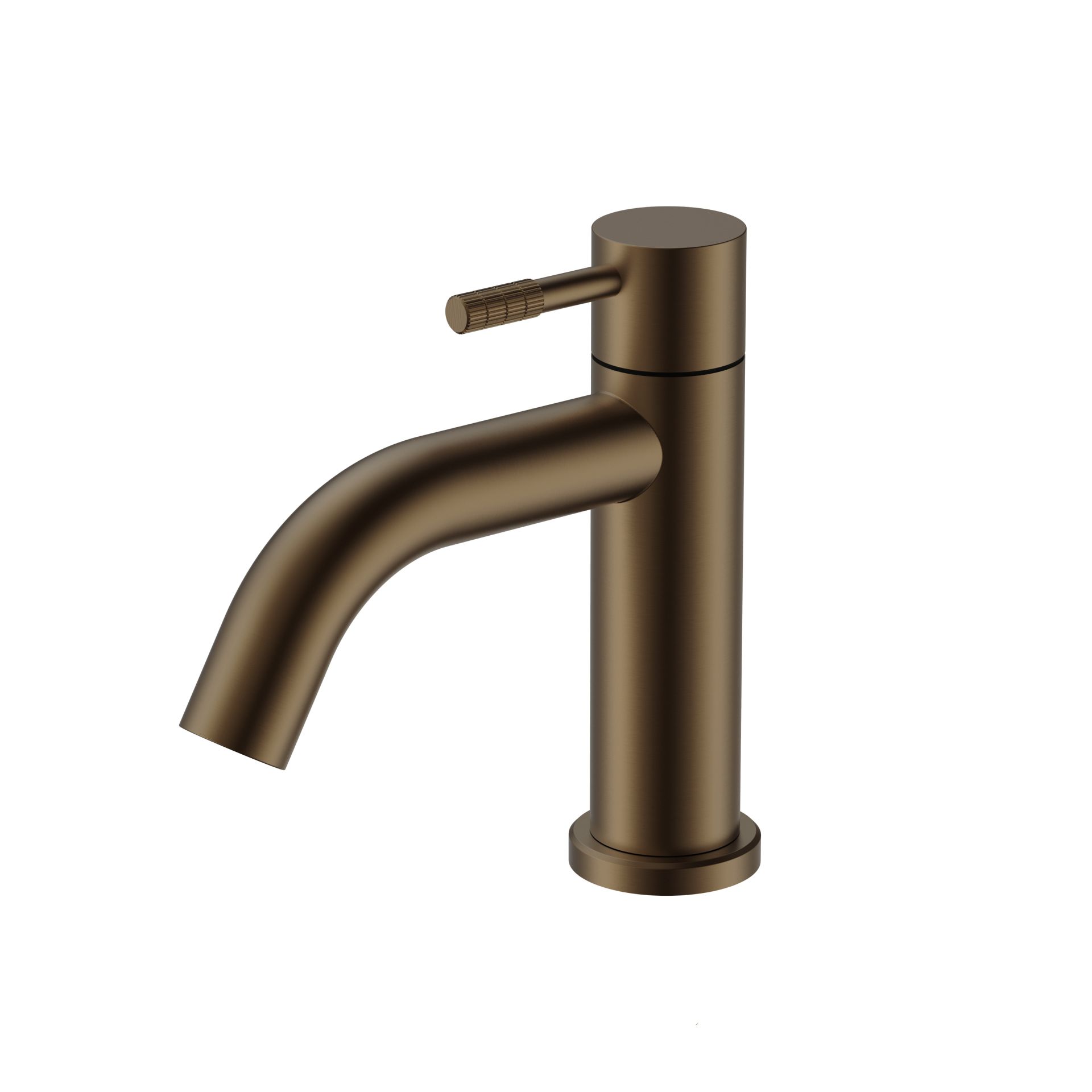 Robinet d'eau froide Stria – poignée striée – sans bonde – brun bronzé (PVD)