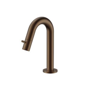 Robinet d'eau froide Stria – bec courbé – sans bonde – brun bronzé (PVD)
