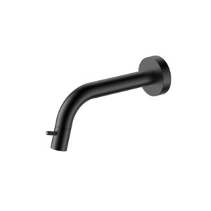 Robinet d'eau froide Stria – montage mural raccourcissable – bouton strié – sans bonde – noir mat (PVD)
