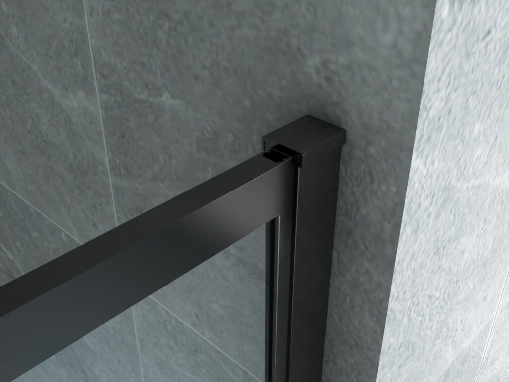 ALONI DOUCHE À L’ITALIENNE AVEC CADRE - 800X2000MM - NOIR MAT-VERRE CLAIR