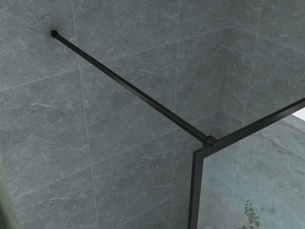 ALONI DOUCHE À L’ITALIENNE AVEC CADRE - 1200X2000MM - NOIR MAT-VERRE CLAIR