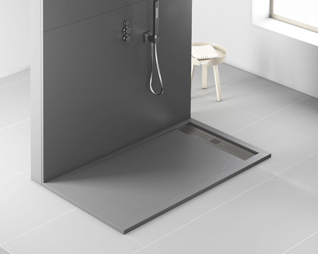 Receveur de douche Elite Aloni – 140 × 90 cm – Gris mat, composite