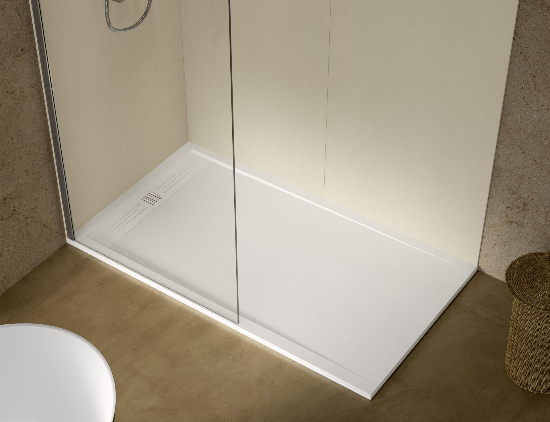 Receveur de douche Elite Aloni – 160 × 90 cm – Blanc mat, composite