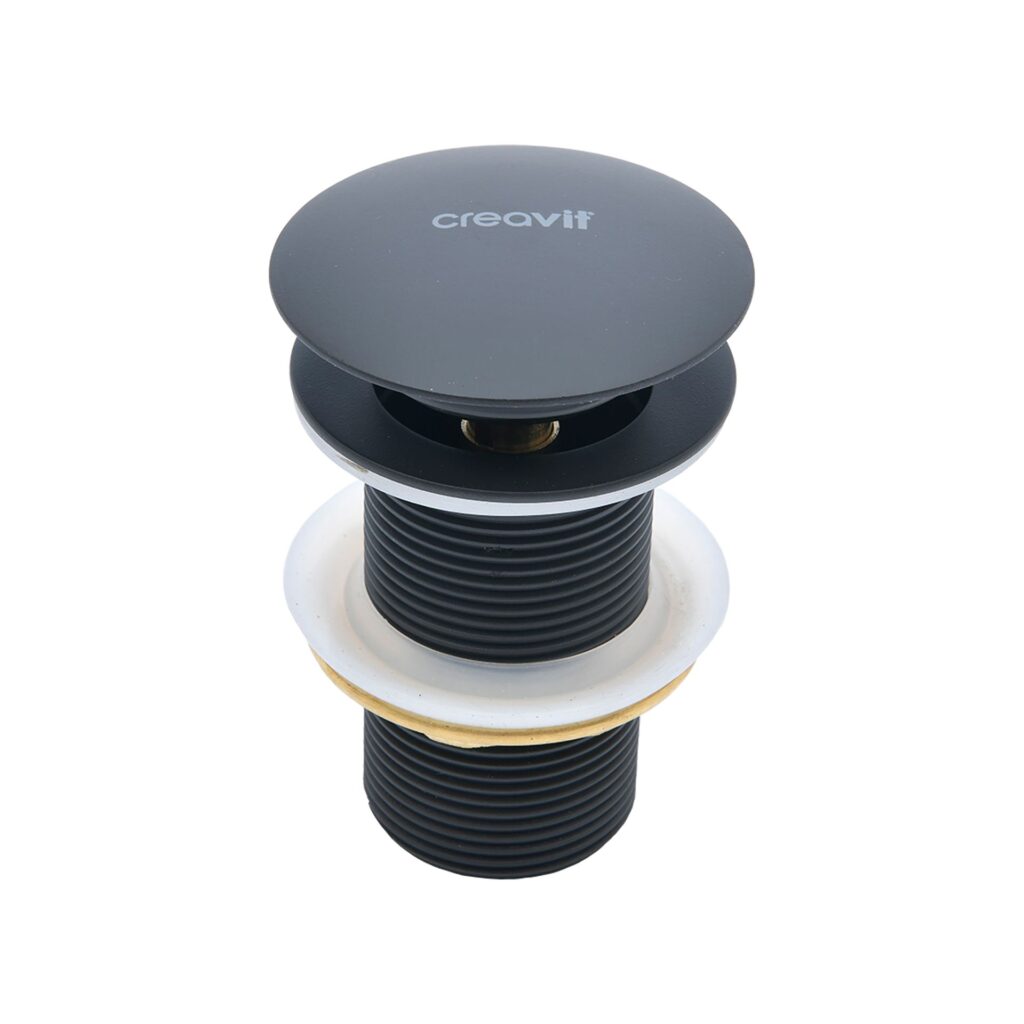 Bonde clic-clac 5/4" Creavit – avec trop-plein – noir charbon