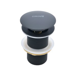 Bonde clic-clac 5/4" Creavit – avec trop-plein – noir charbon