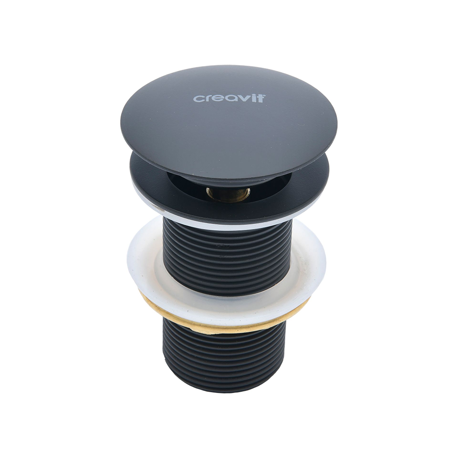 Bonde clic-clac 5/4" Creavit – avec trop-plein – noir charbon